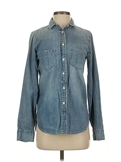 Pre-owned Jcrew Long Sleeve Button Down Shirt In Blue