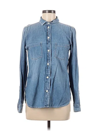 Pre-owned Jcrew Long Sleeve Button Down Shirt In Blue