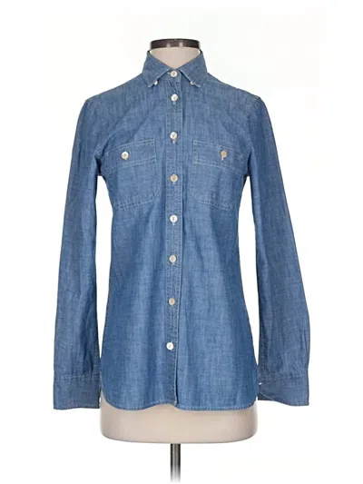 Pre-owned Jcrew Long Sleeve Button Down Shirt In Blue