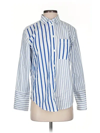 Pre-owned Jcrew Long Sleeve Button Down Shirt In Blue