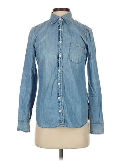 Pre-owned Jcrew Long Sleeve Button Down Shirt In Blue