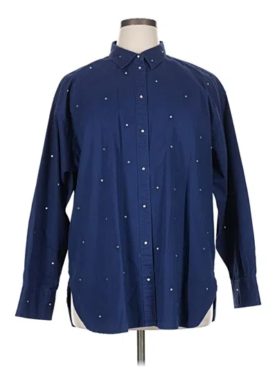 Pre-owned Jcrew Long Sleeve Button Down Shirt In Blue