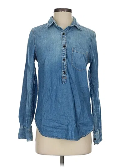 Pre-owned Jcrew Long Sleeve Button Down Shirt In Blue