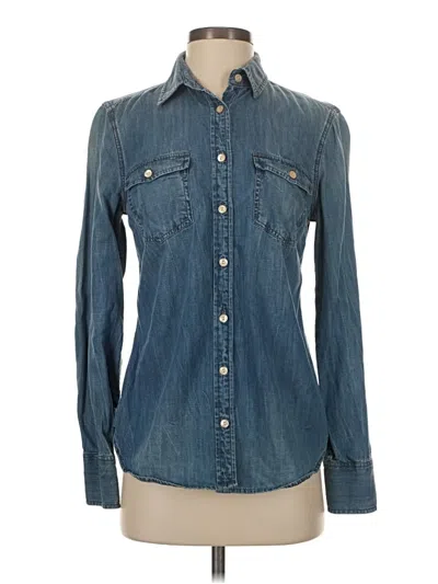 Pre-owned Jcrew Long Sleeve Button Down Shirt In Blue