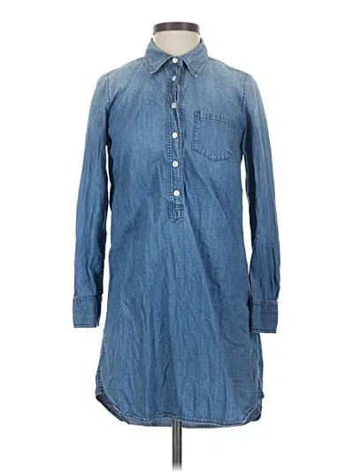 Pre-owned Jcrew Long Sleeve Button Down Shirt In Blue