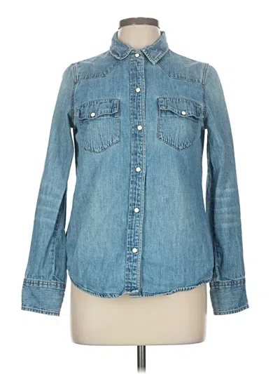 Pre-owned Jcrew Long Sleeve Button Down Shirt In Blue