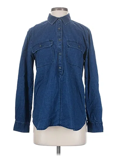 Pre-owned Jcrew Long Sleeve Button Down Shirt In Blue