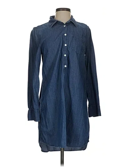 Pre-owned Jcrew Long Sleeve Button Down Shirt In Blue