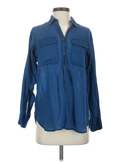 Pre-owned Jcrew Long Sleeve Button Down Shirt In Blue