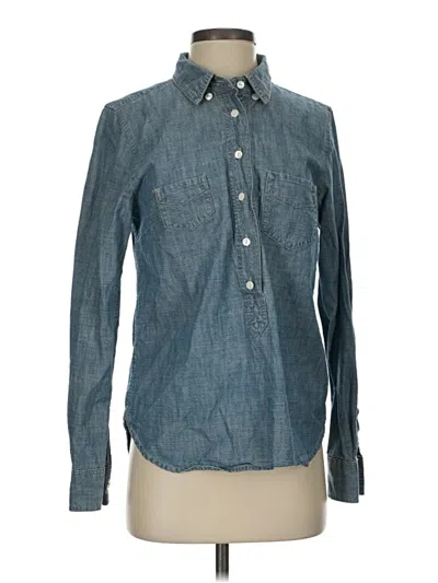 Pre-owned Jcrew Long Sleeve Button Down Shirt In Blue