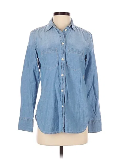 Pre-owned Jcrew Long Sleeve Button Down Shirt In Blue