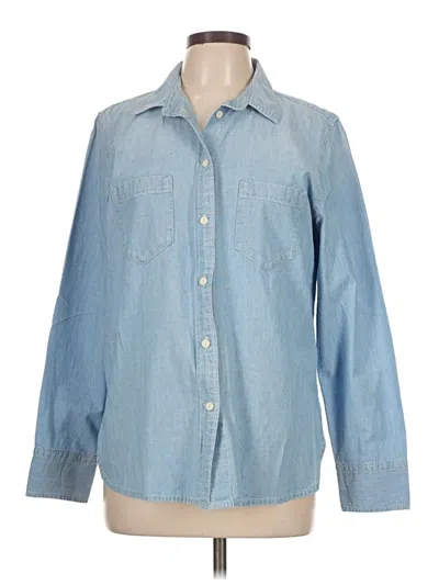 Pre-owned Jcrew Long Sleeve Button Down Shirt In Blue
