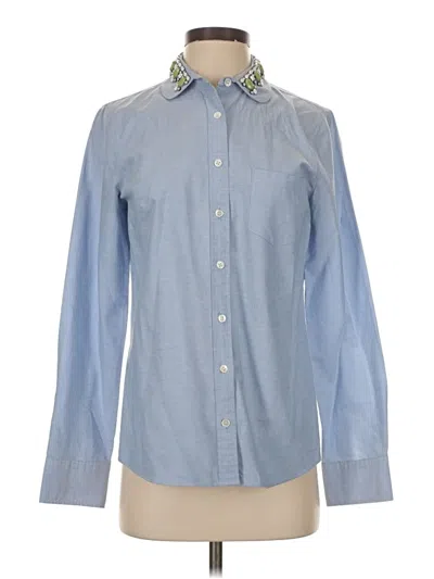 Pre-owned Jcrew Long Sleeve Button Down Shirt In Blue