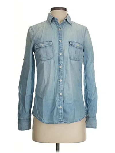 Pre-owned Jcrew Long Sleeve Button Down Shirt In Blue