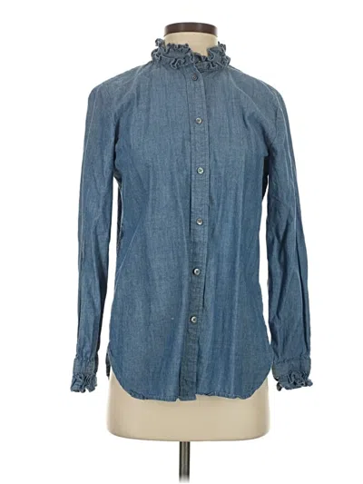 Pre-owned Jcrew Long Sleeve Button Down Shirt In Blue