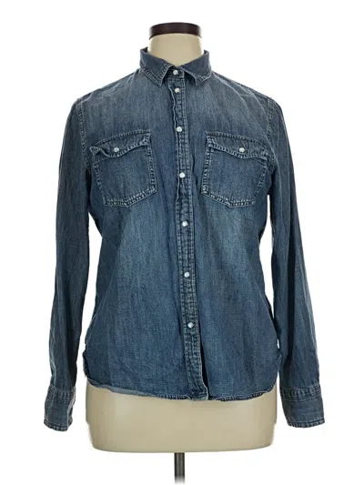 Pre-owned Jcrew Long Sleeve Button Down Shirt In Blue