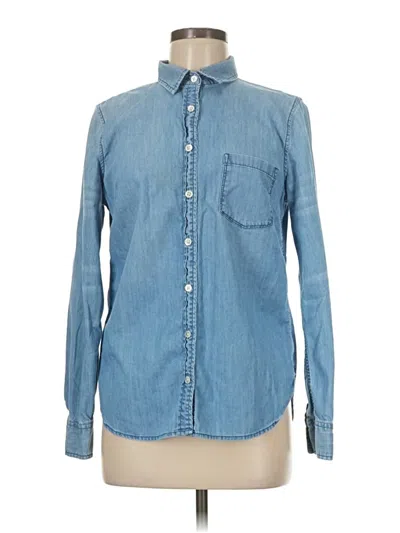 Pre-owned Jcrew Long Sleeve Button Down Shirt In Blue