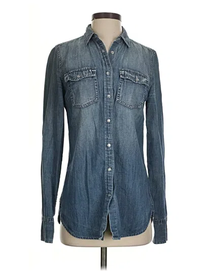 Pre-owned Jcrew Long Sleeve Button Down Shirt In Blue