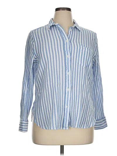 Pre-owned Jcrew Long Sleeve Button Down Shirt In Blue