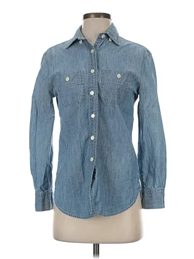 Pre-owned Jcrew Long Sleeve Button Down Shirt In Blue