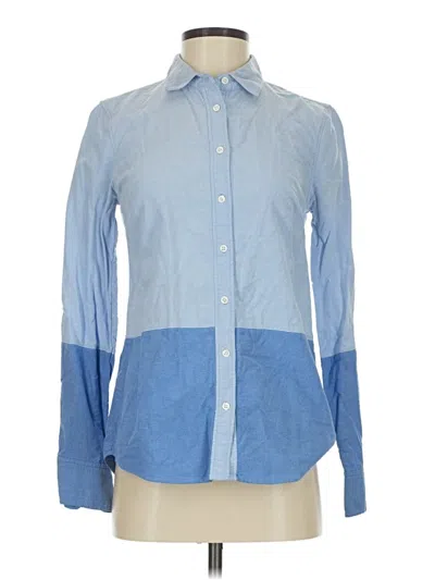 Pre-owned Jcrew Long Sleeve Button Down Shirt In Blue