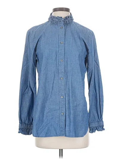 Pre-owned Jcrew Long Sleeve Button Down Shirt In Blue