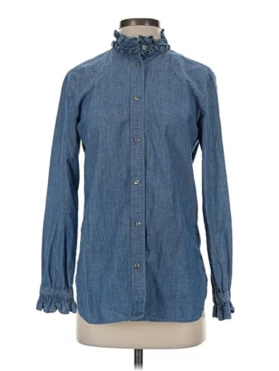 Pre-owned Jcrew Long Sleeve Button Down Shirt In Blue