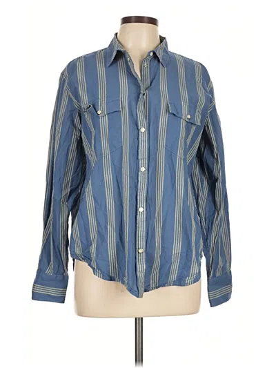 Pre-owned Jcrew Long Sleeve Button Down Shirt In Blue