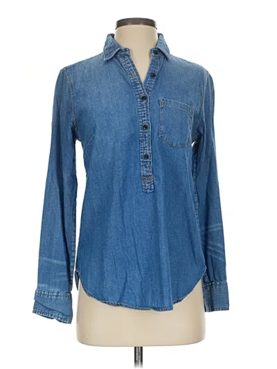 Pre-owned Jcrew Long Sleeve Button Down Shirt In Blue