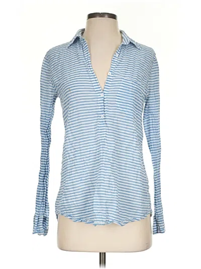 Pre-owned Jcrew Long Sleeve Button Down Shirt In Blue