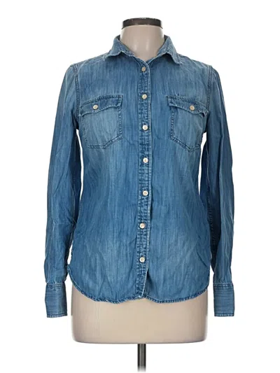 Pre-owned Jcrew Long Sleeve Button Down Shirt In Blue
