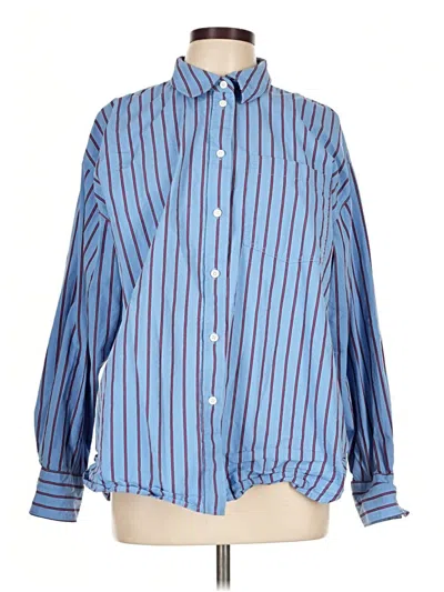 Pre-owned Jcrew Long Sleeve Button Down Shirt In Blue