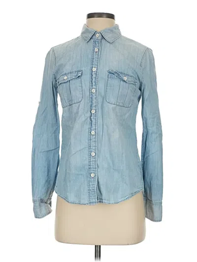 Pre-owned Jcrew Long Sleeve Button Down Shirt In Blue