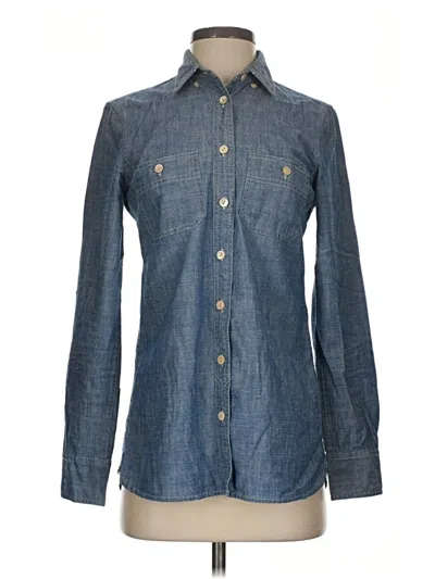 Pre-owned Jcrew Long Sleeve Button Down Shirt In Blue