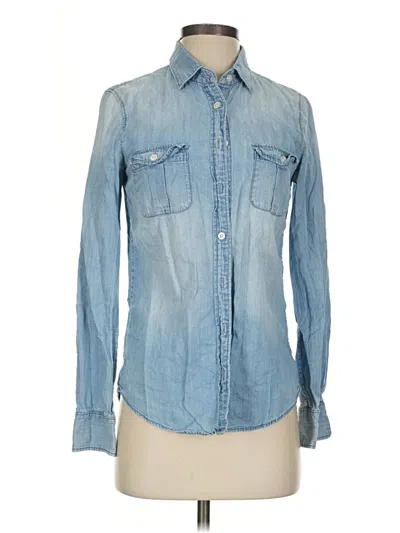 Pre-owned Jcrew Long Sleeve Button Down Shirt In Blue