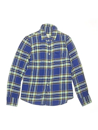 Pre-owned Jcrew Kids' Long Sleeve Button Down Shirt In Blue