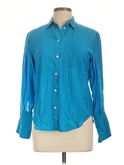 Pre-owned Jcrew Long Sleeve Button Down Shirt In Blue