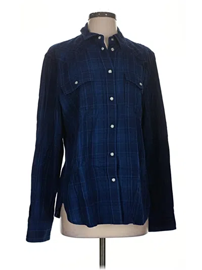 Pre-owned Jcrew Long Sleeve Button Down Shirt In Blue
