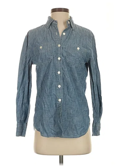Pre-owned Jcrew Long Sleeve Button Down Shirt In Blue