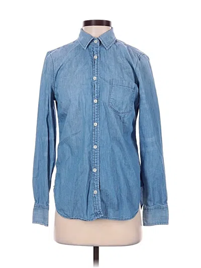 Pre-owned Jcrew Long Sleeve Button Down Shirt In Blue