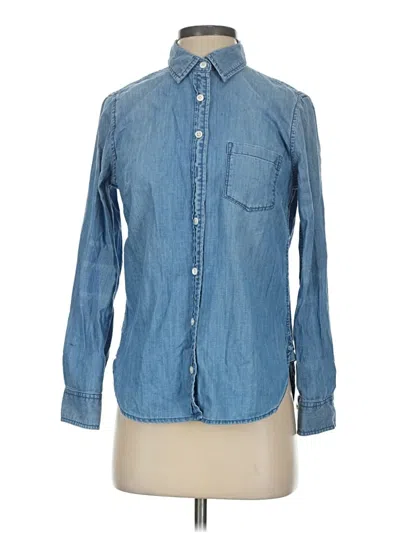 Pre-owned Jcrew Long Sleeve Button Down Shirt In Blue