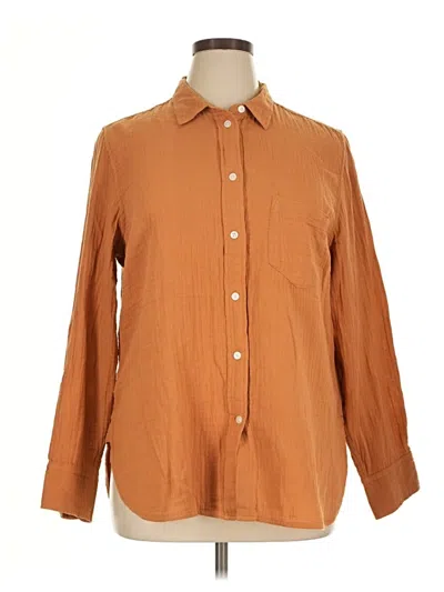 Pre-owned Jcrew Long Sleeve Button Down Shirt In Brown