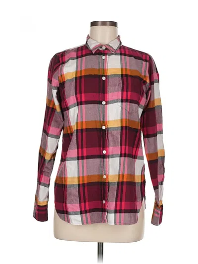 Pre-owned Jcrew Long Sleeve Button Down Shirt In Burgundy