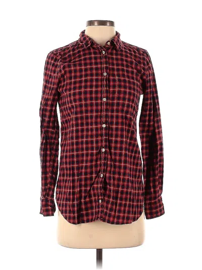 Pre-owned Jcrew Long Sleeve Button Down Shirt In Burgundy