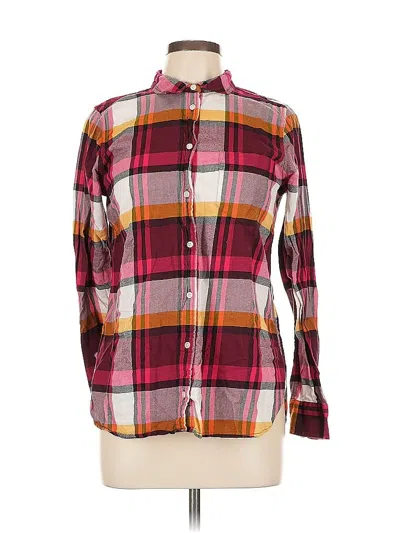 Pre-owned Jcrew Long Sleeve Button Down Shirt In Burgundy