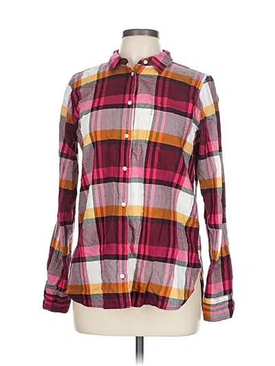 Pre-owned Jcrew Long Sleeve Button Down Shirt In Burgundy