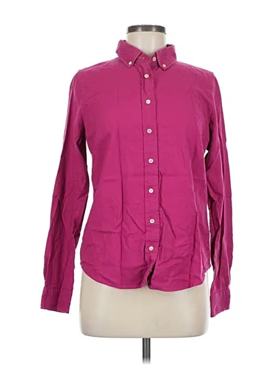 Pre-owned Jcrew Long Sleeve Button Down Shirt In Burgundy