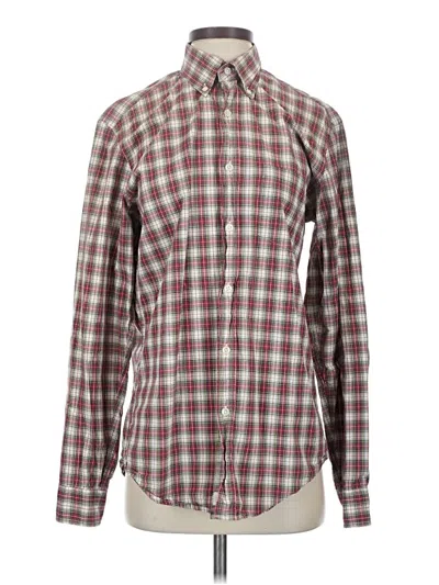 Pre-owned Jcrew Long Sleeve Button Down Shirt In Burgundy
