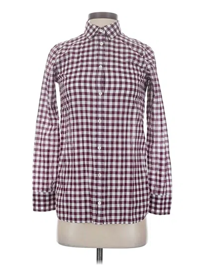 Pre-owned Jcrew Long Sleeve Button Down Shirt In Burgundy
