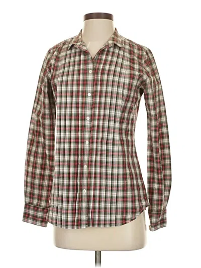 Pre-owned Jcrew Long Sleeve Button Down Shirt In Burgundy